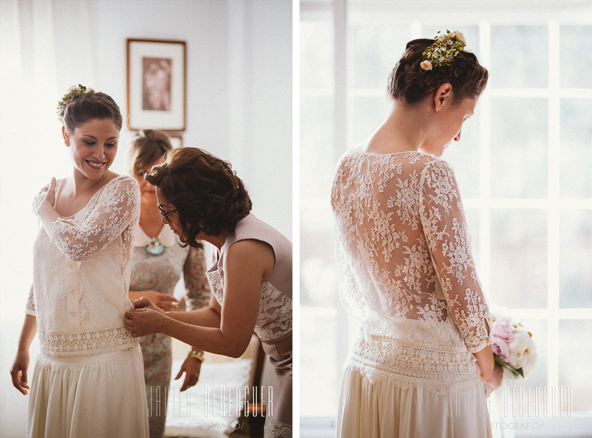 Traje dos piezas para novia