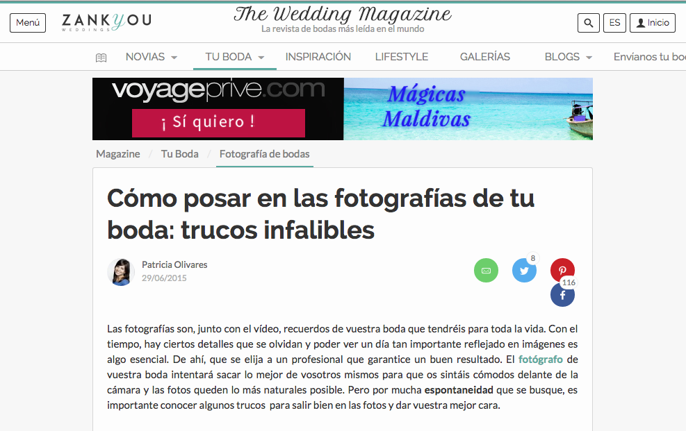 Publicación Zankyou Bodas Wedding Magazine