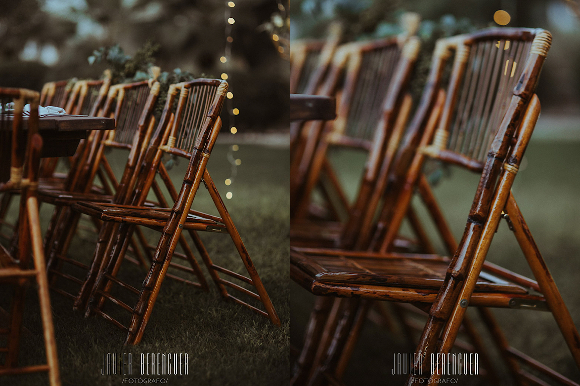 Fotos sillas de Bambu en Bodas Alquiler para eventos Armony