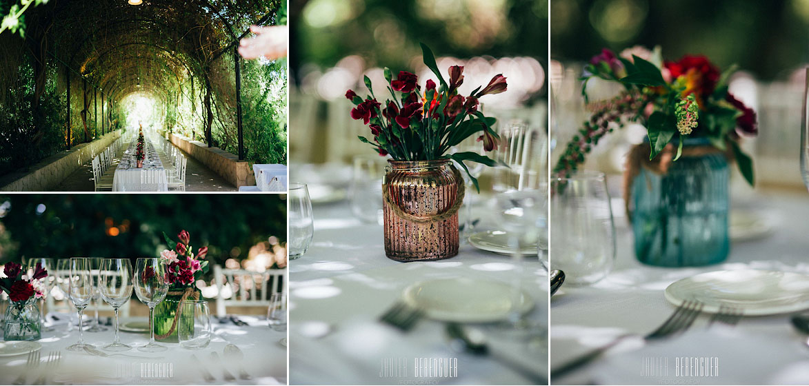 Centros de mesa y decoración para bodas en Jardines de Abril Alicante