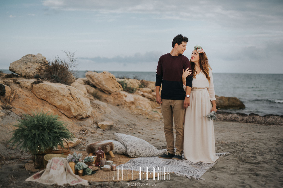 PreBoda con Decoración Boho Chic en Playa Wedding Photographer