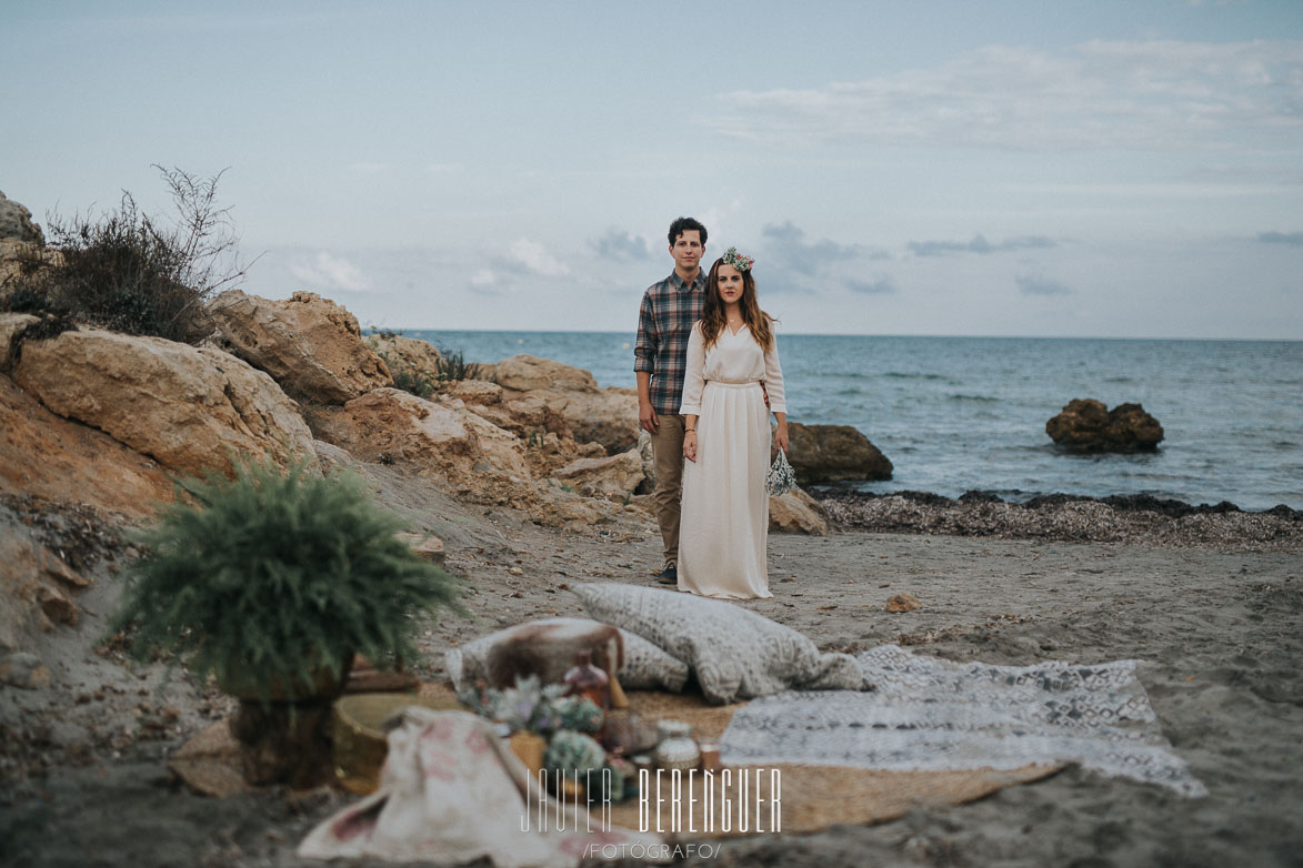 PreBoda con Decoración Boho Chic en Playa Wedding Photographer