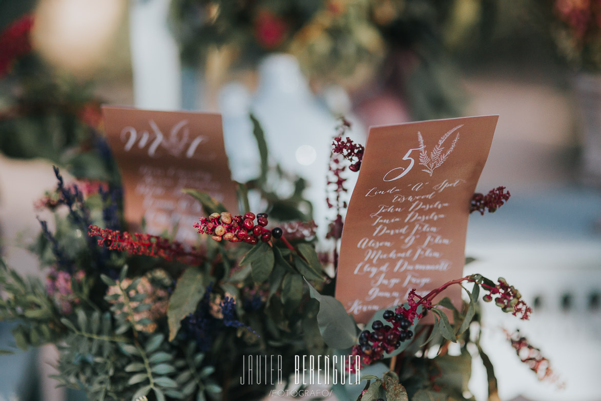 Seatting Plan y Decoración de Boda en Jardines de Abril