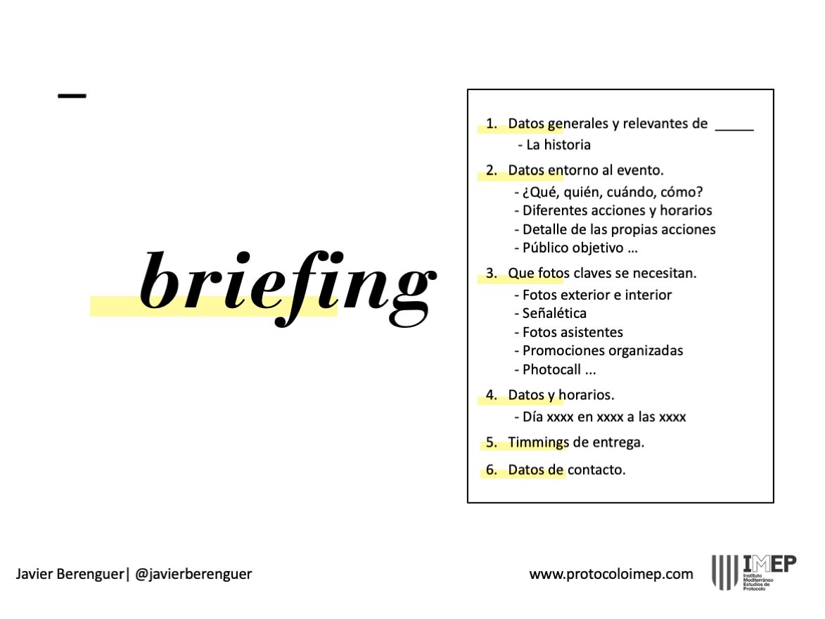 Como hacer un Briefing de Fotografía para eventos 