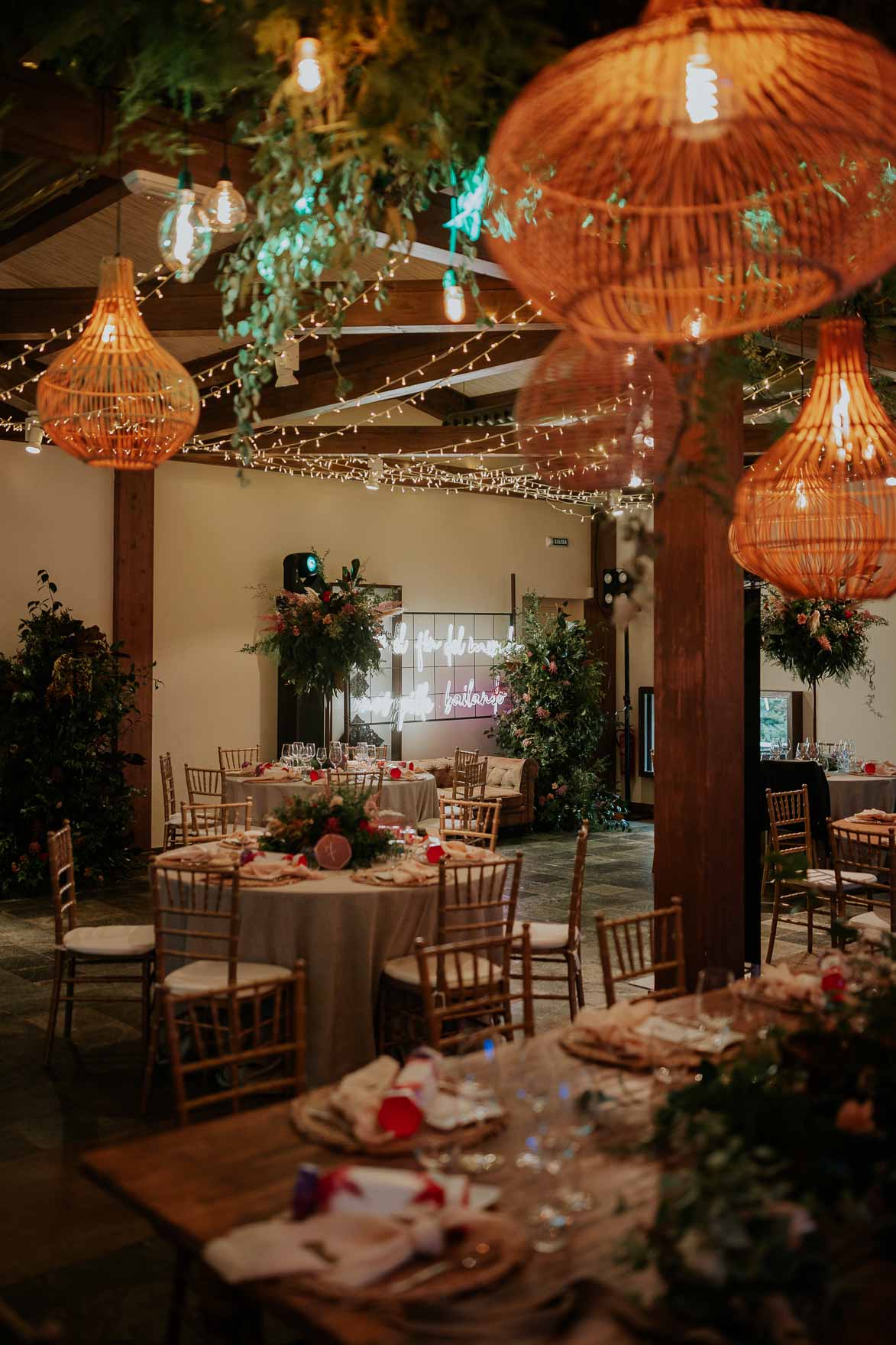 Fotos decoracion de Bodas con lamparas en La Finca de Susi Diaz