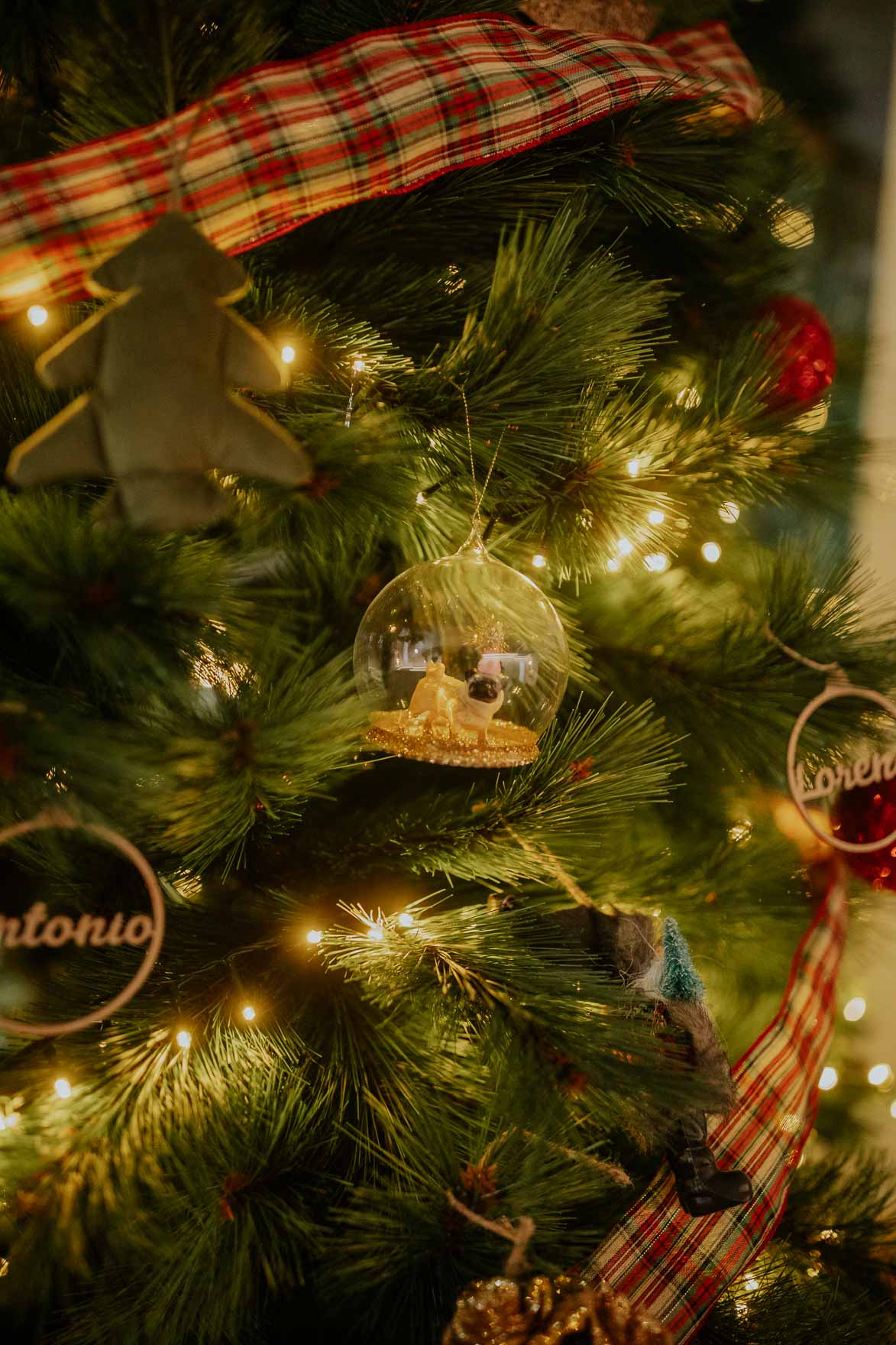 Bolas de Arbol de Navidad con Perro