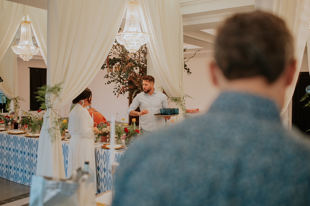 Decoración Boho para bodas con telas