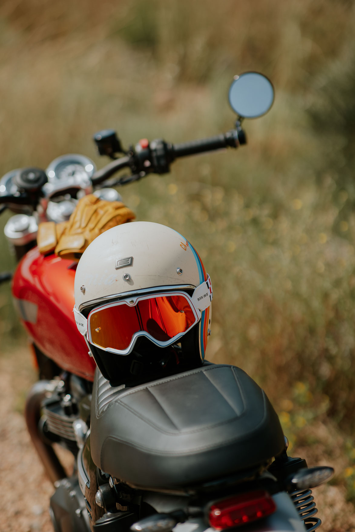 Casco Origine Primo Gafas Motocroos Rock or Die