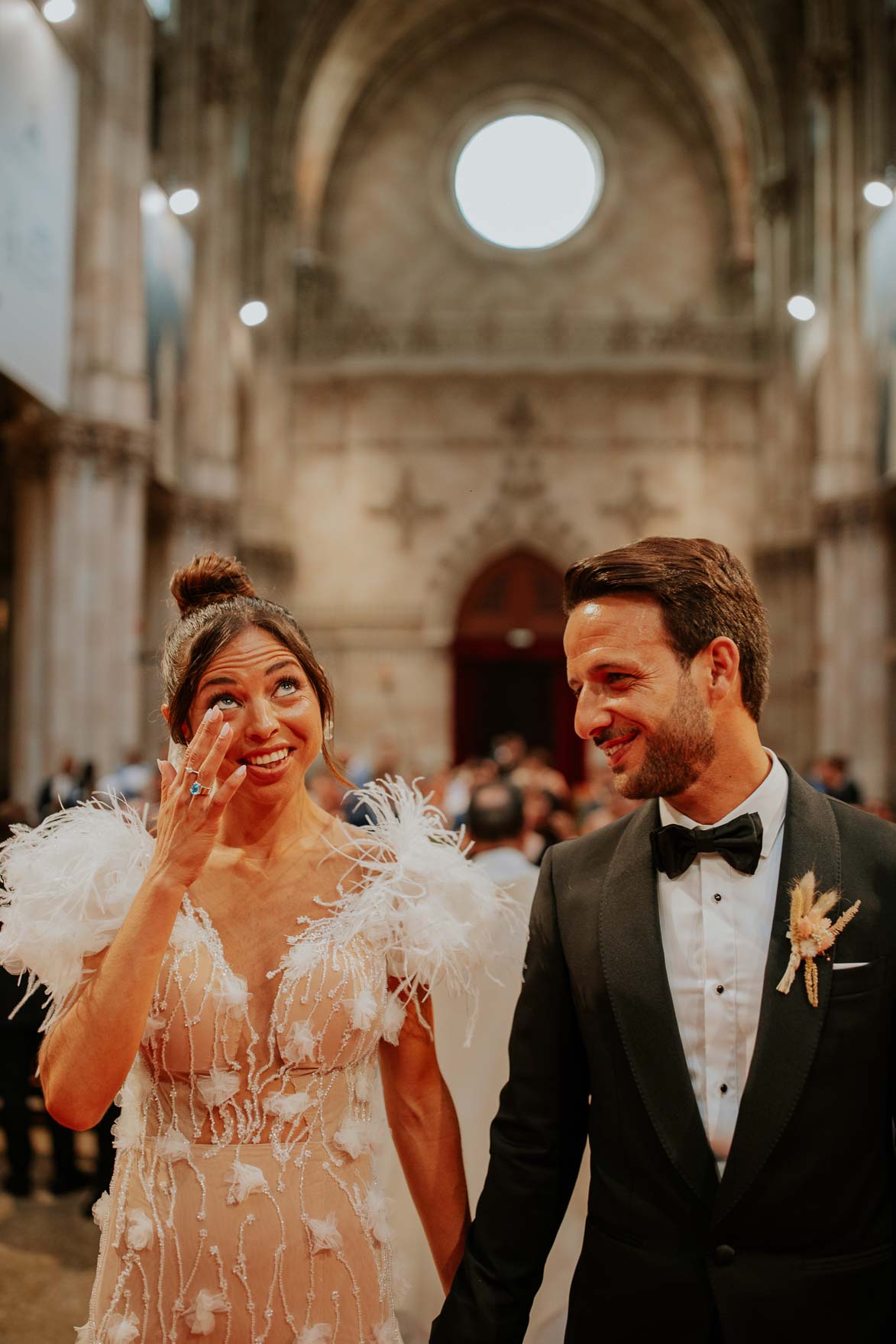 Vestido Novia con Plumas