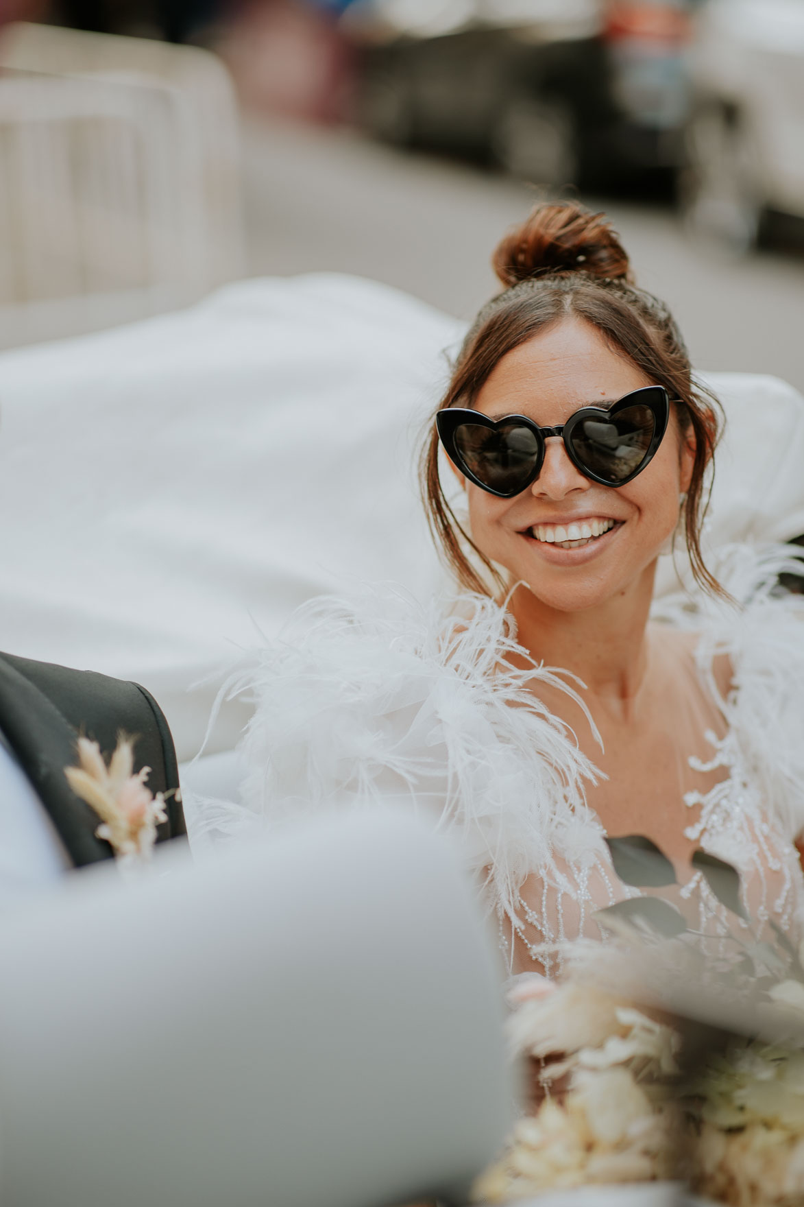 Vestido Novia con Plumas