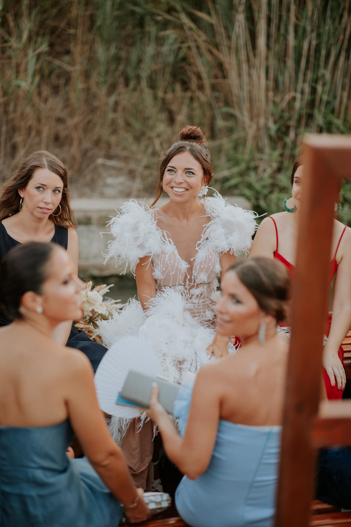 Vestido Novia con Plumas