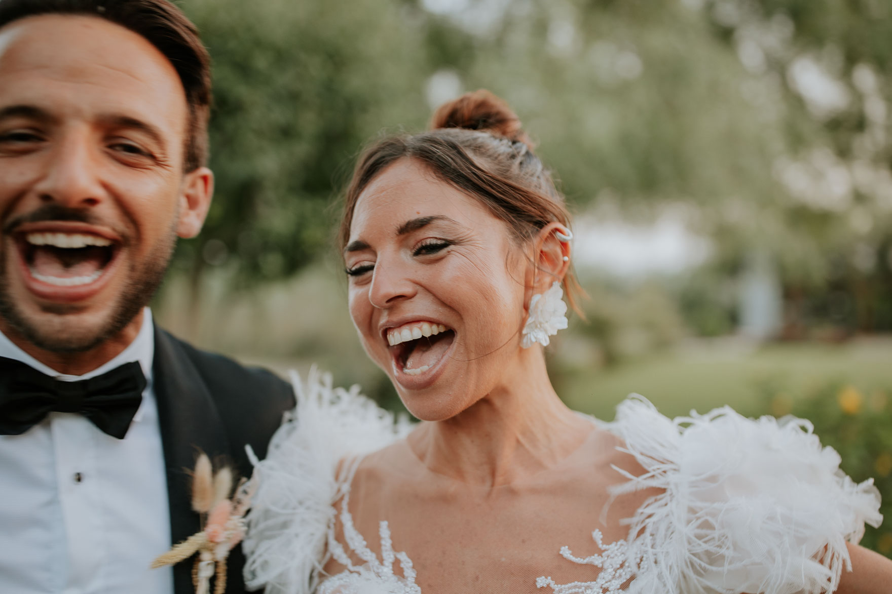 Vestido Novia con Plumas