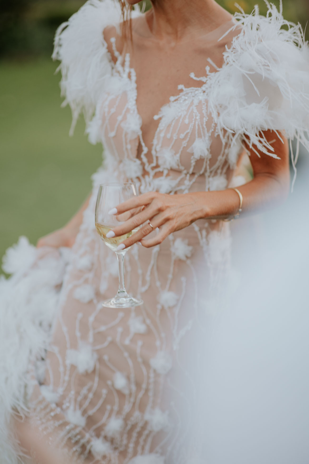 Vestido Novia con Plumas