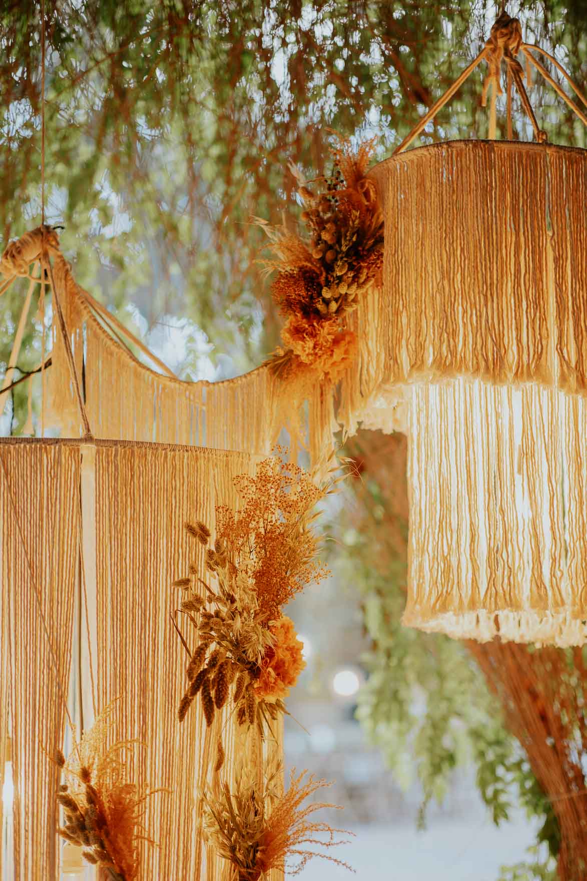 Decoracion con Macrame Boda en Jardines de Abril